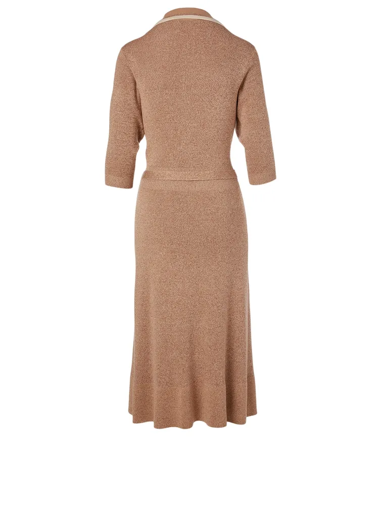 Wool And Silk Polo Midi Dress