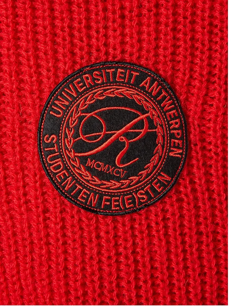 Wool Oversized Sweater With Patch
