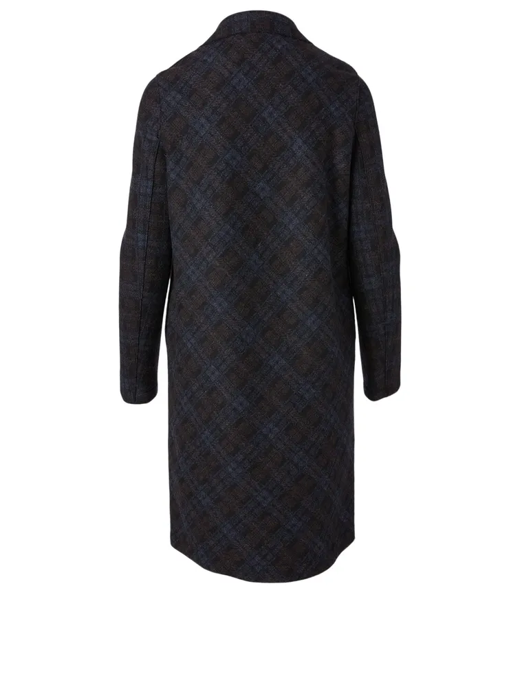 Wool And Cashmere Overcoat Tartan Print
