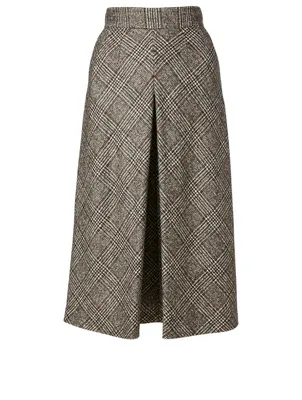 Wool And Alpaca Tweed Midi Skirt