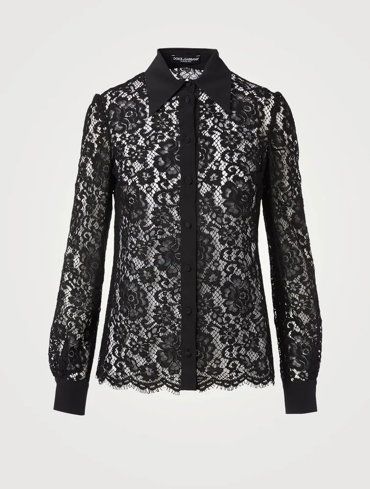 Cotton-Blend Lace Shirt