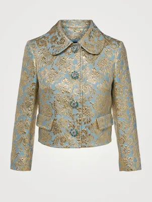 Lamé Jacquard Cropped Jacket