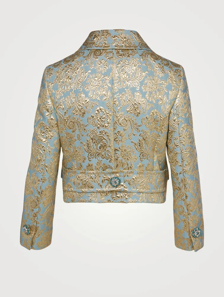 Lamé Jacquard Cropped Jacket