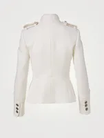 Wool Short Jacket With Military Buttons