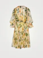 Silk Wrap Dress Floral Print