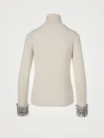 Wool And Alpaca Sweater With Tweed Cuff