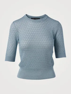 Lurex Lace-Stitch Sweater