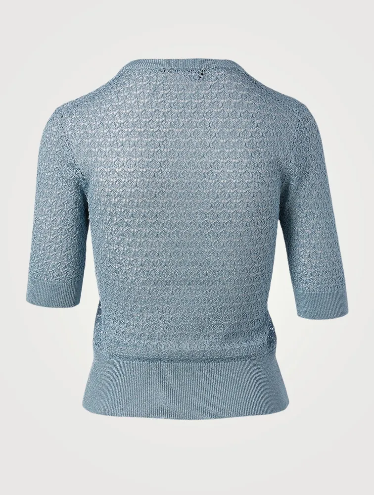 Lurex Lace-Stitch Sweater