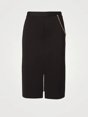 Pencil Skirt With Chain Detail