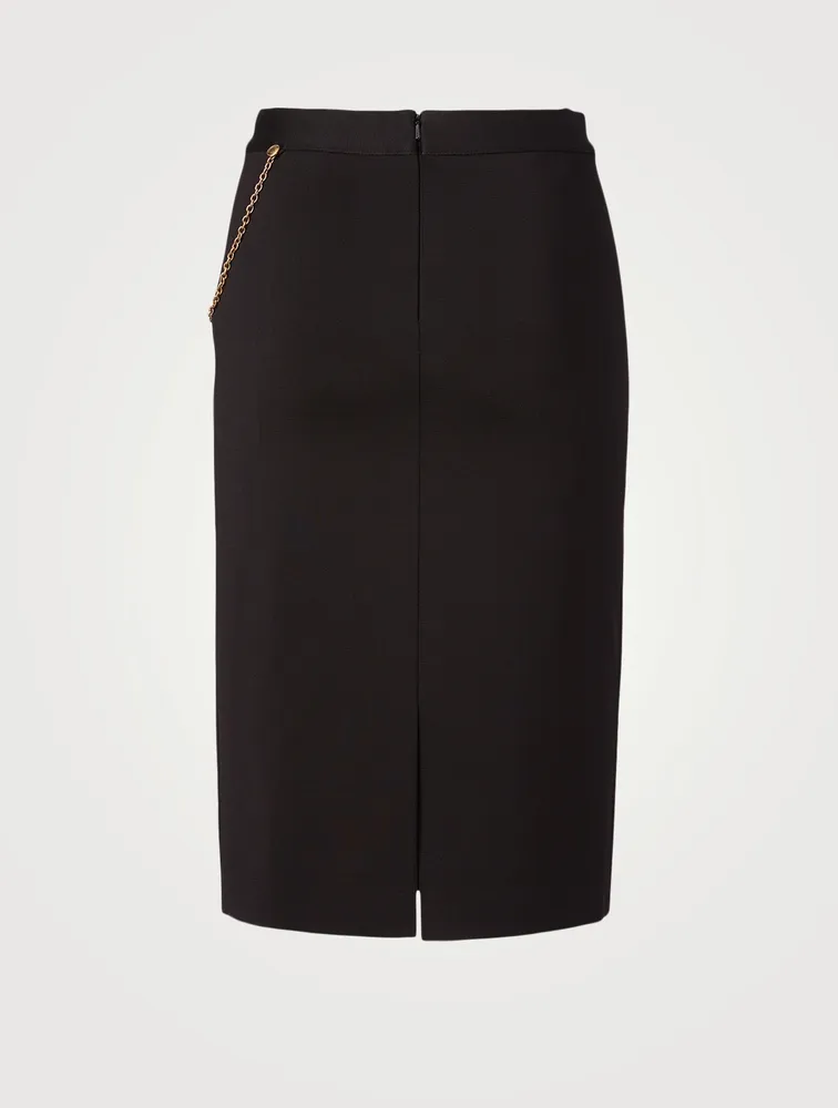 Pencil Skirt With Chain Detail