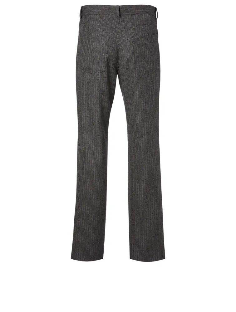 Powsen Wool Pants Striped Print