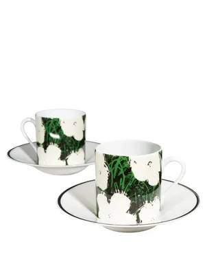 Andy Warhol White Flower Espresso Set
