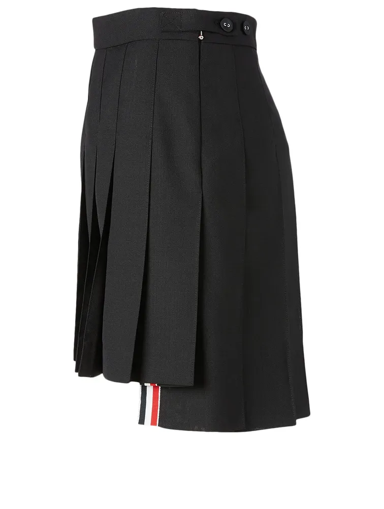 Wool Mini Skirt With Dropped Back