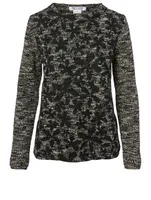 Wool Knit Top Floral Print