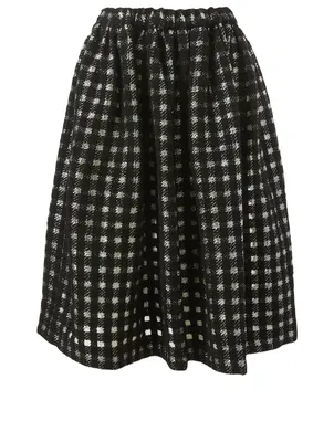 Wool-Blend Tweed Midi Skirt