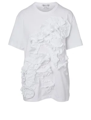Cotton T-Shirt With Ruffles