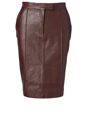 Leather Panel Pencil Skirt