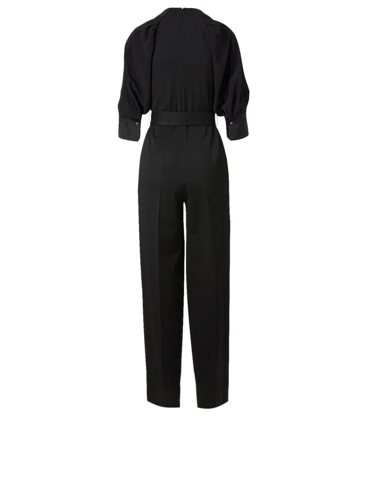 Wide-Leg Jumpsuit With Belt