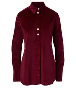 Corduroy Shirt With Button Detail