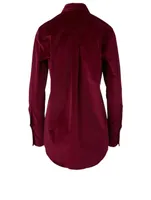 Corduroy Shirt With Button Detail