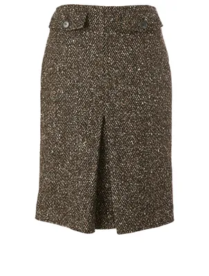 Wool-Blend Box Pleat Skirt