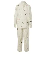 Long Cotton Pyjama Set Cygnus Swan Print