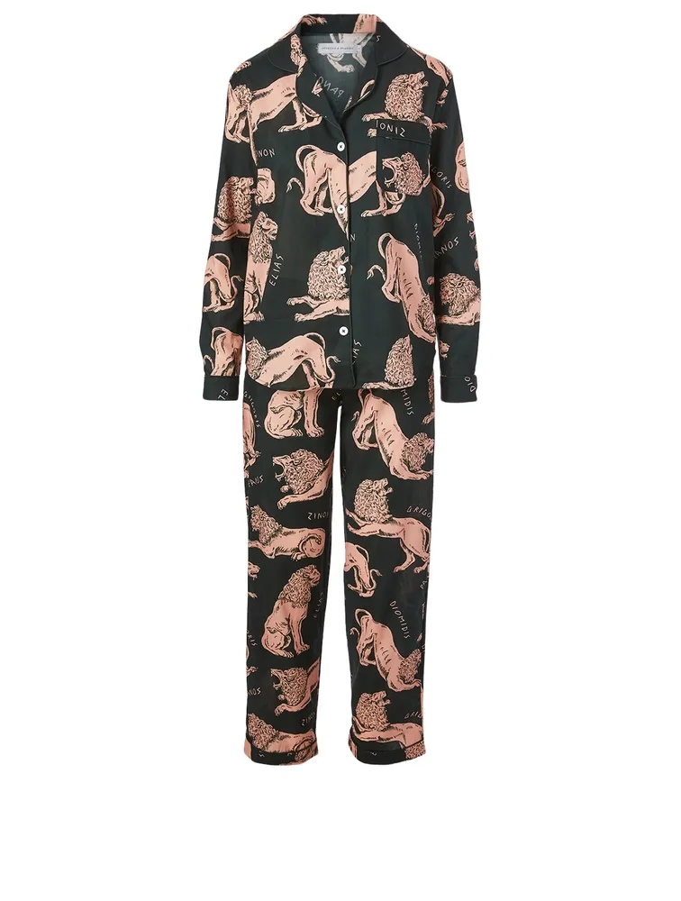 Long Cotton Pyjama Set Circe Lion Print