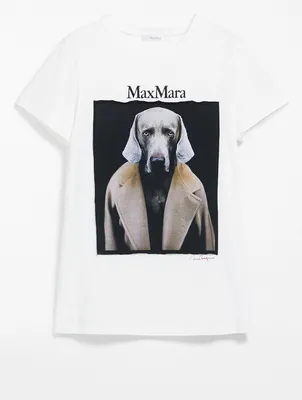 Cotton T-Shirt With Dog Graphic