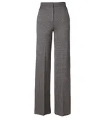 Wool-Blend Pants Glen Plaid Print