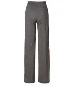 Wool-Blend Pants Glen Plaid Print