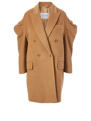 Camel Wool Double-Breasted Coat