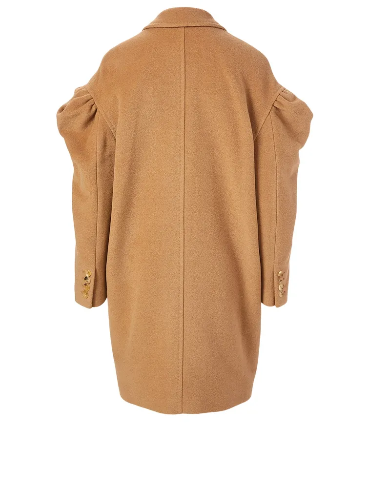 Camel Wool Double-Breasted Coat
