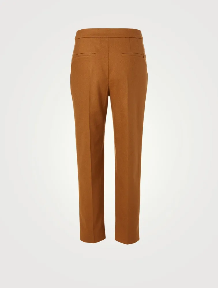 Wool-Blend Straight Pants