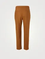 Wool-Blend Straight Pants