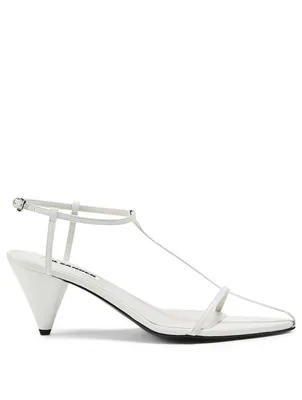 Tripon Leather T-Strap Heeled Sandals