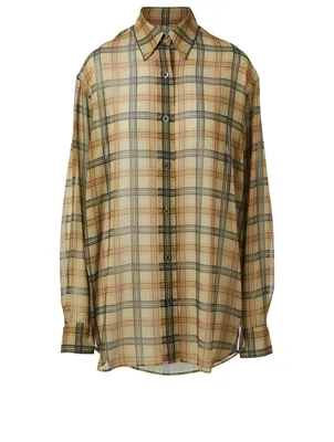 Carwy Oversized Shirt Check Print