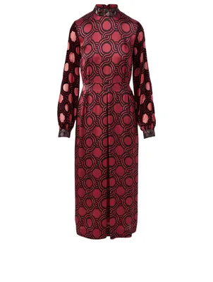 Devir Silk-Blend Printed Midi Dress