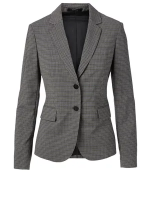 Carissa Wool Stretch Blazer Check Print