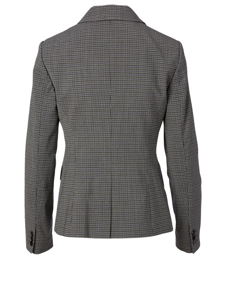 Carissa Wool Stretch Blazer Check Print