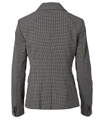Carissa Wool Stretch Blazer Check Print