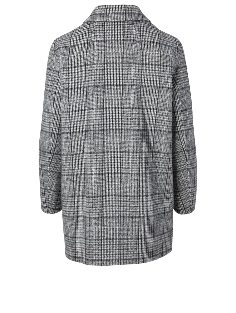 Wool And Cashmere Coat Plaid Print