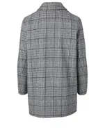 Wool And Cashmere Coat Plaid Print