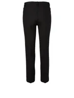 Wool Stretch Straight-Leg Pants