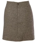 Wool-Blend Mini Skirt In Houndstooth Print