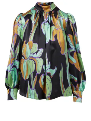 Coxe Silk Shirt Floral Print