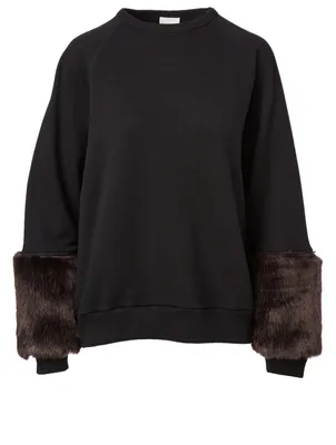 Hubiso Sweatshirt With Faux Fur Cuff