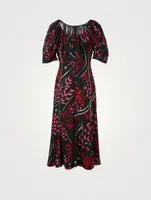 Scoopneck Printed Midi Dress