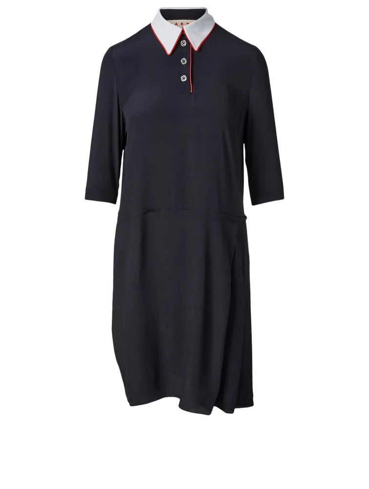 Polo-Neck Midi Dress