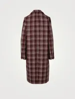Cashmere-Blend Coat Check Print