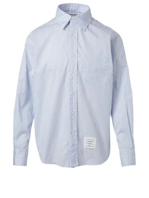 Cotton Poplin Shirt Pinstripe Print